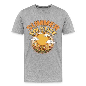 Litha Pagan Summer Solstice Midsummer Midsommar - Men's Premium Organic T-Shirt - heather grey - Front - Damien (186cm)