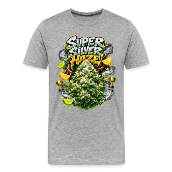 Super Silver Haze Graffiti Print - Men's Premium Organic T-Shirt - heather grey - Front - Damien (186cm)