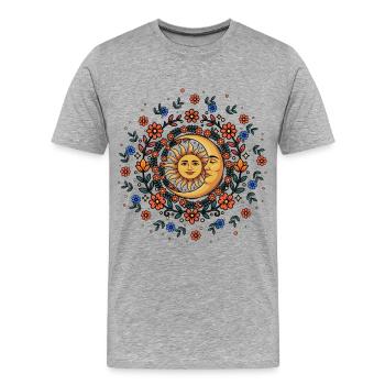 Litha Pagan: Sommersonnenwende, Mittsommer, Mittsommer, Mittsommer. - Männer Premium Bio T-Shirt - Grau meliert - Vorne - Damien (186cm)