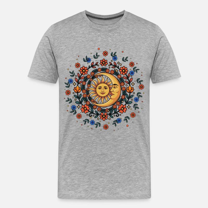 Litha Pagan Solstizio d'Estate Midsommar - Maglietta ecologica premium da uomo - grigio melange