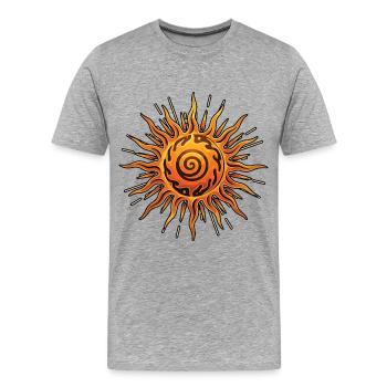 Litha Pagan: Sommersonnenwende, Mittsommer, Mittsommer, Mittsommer. - Männer Premium Bio T-Shirt - Grau meliert - Vorne - Damien (186cm)