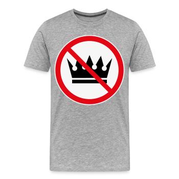 Pas de rois ! (Projet de protestation / 3C) - T-shirt bio Premium Homme - gris chiné - Devant - Damien (186cm)