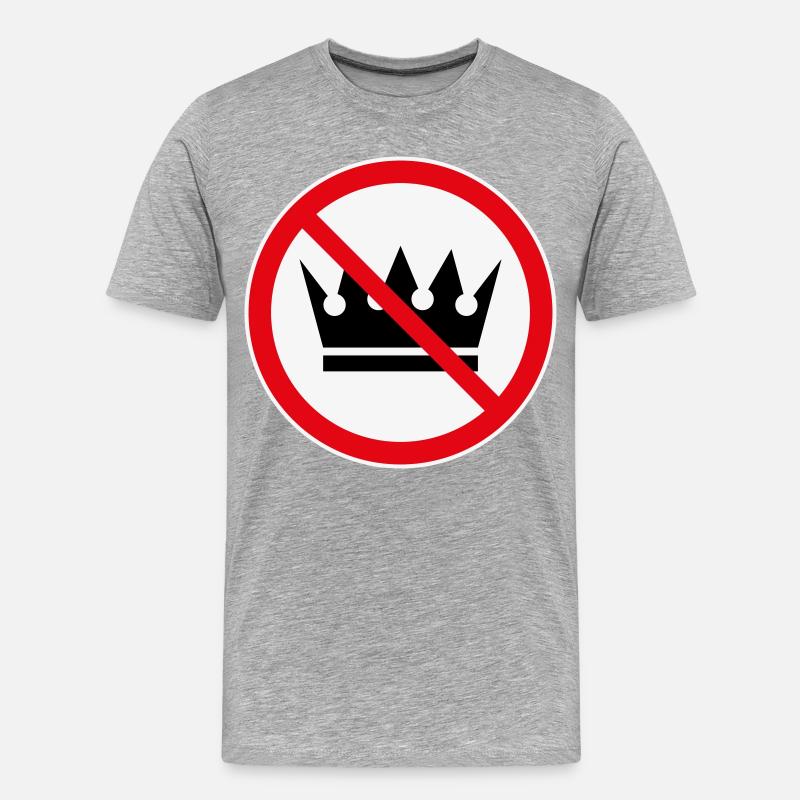 Keine Könige! (Protest-Design / 3C) - Männer Premium Bio T-Shirt - Grau meliert