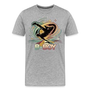 B-Boy Breakdance Hip Hop Danse Streetstyle - T-shirt bio Premium Homme - gris chiné - Devant - Damien (186cm)