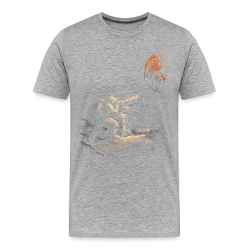Astronome en astronomie - T-shirt bio Premium Homme - gris chiné - Devant - Damien (186cm)
