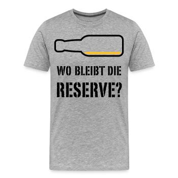 Wo Bleibt Die Reserve? (Bier / Bierchen / POS 2C) - Männer Premium Bio T-Shirt - Grau meliert - Vorne - Damien (186cm)
