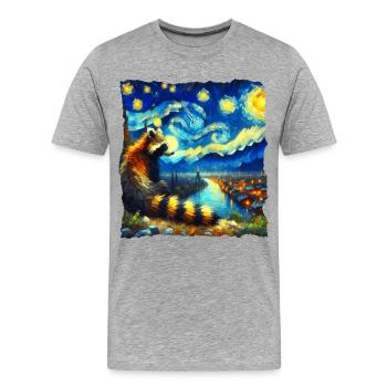 Coati Starry Night - Men's Premium Organic T-Shirt - heather grey - Front - Damien (186cm)