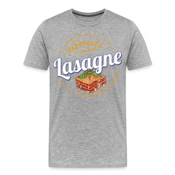 Lasagna Dish Vintage Italy Retro Pasta Design - Men's Premium Organic T-Shirt - heather grey - Front - Damien (186cm)