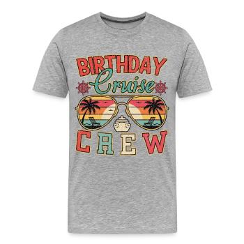 Croisière d’anniversaire Équipage de croisière en famille - T-shirt bio Premium Homme - gris chiné - Devant - Damien (186cm)