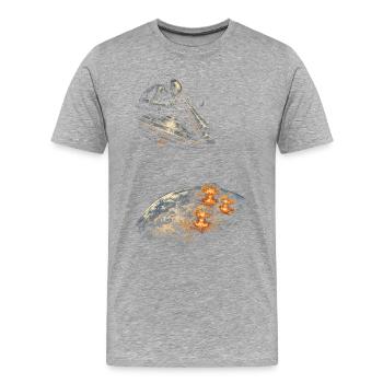 Astronome en astronomie - T-shirt bio Premium Homme - gris chiné - Devant - Damien (186cm)