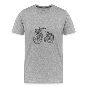 City Bicycle Classic Bike - Männer Premium Bio T-Shirt - Grau meliert - Vorne - Damien (186cm)