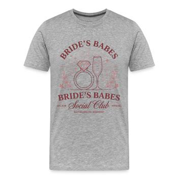 Cadeau de l’enterrement de vie de garçon de l’équipe de mariée avec chemise de célibataire - T-shirt bio Premium Homme - gris chiné - Devant - Damien (186cm)