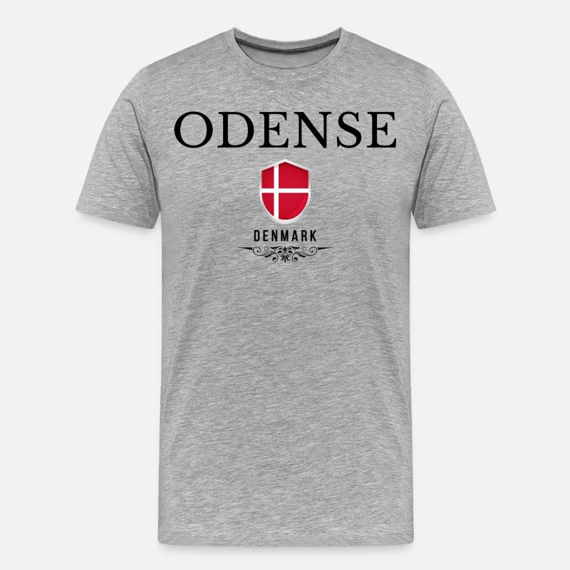 Odense-Souvenir, elegantes Odense-Design - Männer Premium Bio T-Shirt - Grau meliert