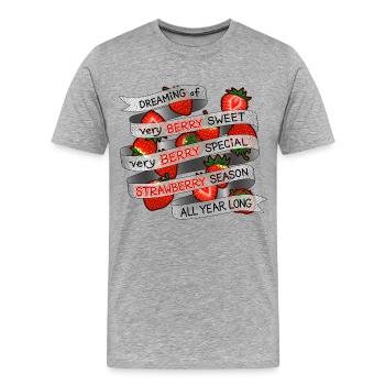 Rêver d’Strawberry_all un an - T-shirt bio Premium Homme - gris chiné - Devant - Damien (186cm)