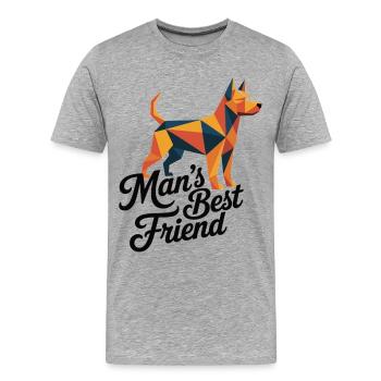 Dog T-Shirt Man's Best Friend - Men's Premium Organic T-Shirt - heather grey - Front - Damien (186cm)