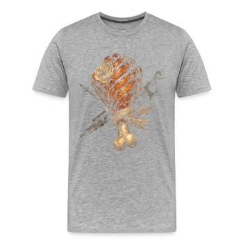 Festival médiéval Jambe de dinde du marché médiéval - T-shirt bio Premium Homme - gris chiné - Devant - Damien (186cm)