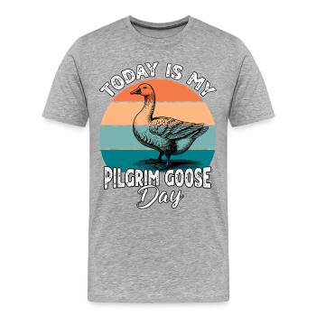 Pèlerin Gans Oie Pèlerine - T-shirt bio Premium Homme - gris chiné - Devant - Damien (186cm)