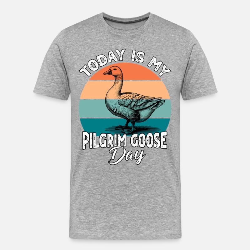Pilgrim Gans Pilgrim Goose - Männer Premium Bio T-Shirt - Grau meliert
