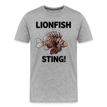 Lionfish Danger Sting Flying Lionfish Black - Men's Premium Organic T-Shirt - heather grey - Front - Damien (186cm)