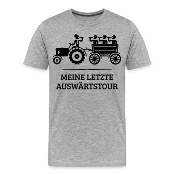 Meine Letzte Auswärtstour Mit Trecker (JGA / B) - Männer Premium Bio T-Shirt - Grau meliert - Vorne - Damien (186cm)