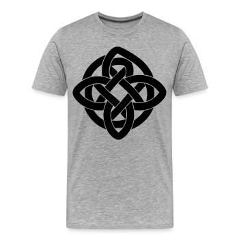 Celtic Symbol T-Shirt - Celtic Knot Infinity - Men's Premium Organic T-Shirt - heather grey - Front - Damien (186cm)
