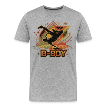 B-Boy Breakdance Hip Hop Street Style - T-shirt bio Premium Homme - gris chiné - Devant - Damien (186cm)
