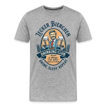 Lecker Bierchen Drinking Club Bier Humor - Männer Premium Bio T-Shirt - Grau meliert - Vorne - Damien (186cm)