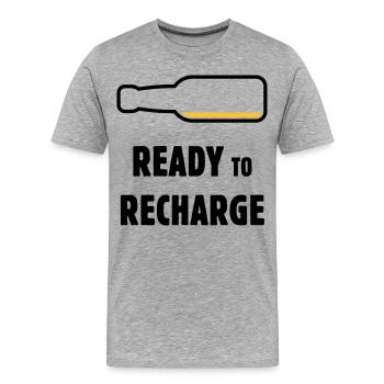 Ready To Recharge (Beer / Beer / POS 2C) - Men's Premium Organic T-Shirt - heather grey - Front - Damien (186cm)