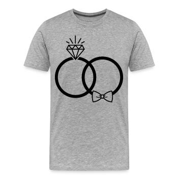 Eheringe - Männer Premium Bio T-Shirt - Grau meliert - Vorne - Damien (186cm)