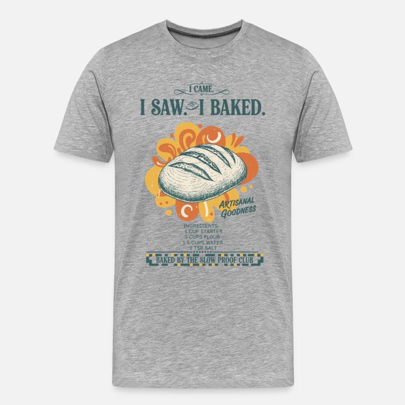 Sauerteigbrot Backbäcker Sauerteigstarter - Männer Premium Bio T-Shirt - Grau meliert