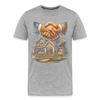 Immobilienmakler Makler - Männer Premium Bio T-Shirt - Grau meliert - Vorne - Damien (186cm)