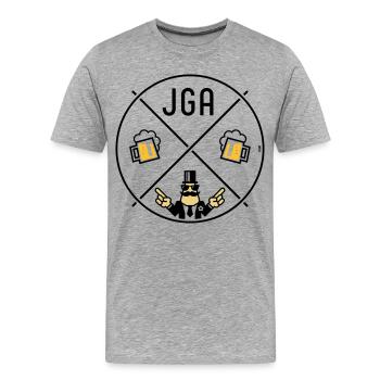 Signe de main du marié pour enterrement de vie de garçon Cercle de bière POS 3C - T-shirt bio Premium Homme - gris chiné - Devant - Damien (186cm)