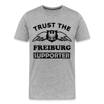 Supporters sportifs de Fribourg - T-shirt bio Premium Homme - gris chiné - Devant - Damien (186cm)