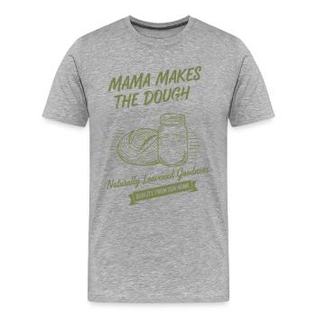 Sauerteigbrot-Backmama macht den Teig - Männer Premium Bio T-Shirt - Grau meliert - Vorne - Damien (186cm)