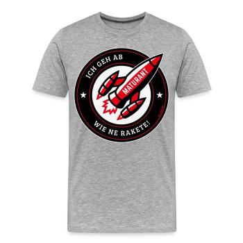 Maturant – Ich Geh Ab Wie Ne Rakete! (NEG Red) - Männer Premium Bio T-Shirt - Grau meliert - Vorne - Damien (186cm)