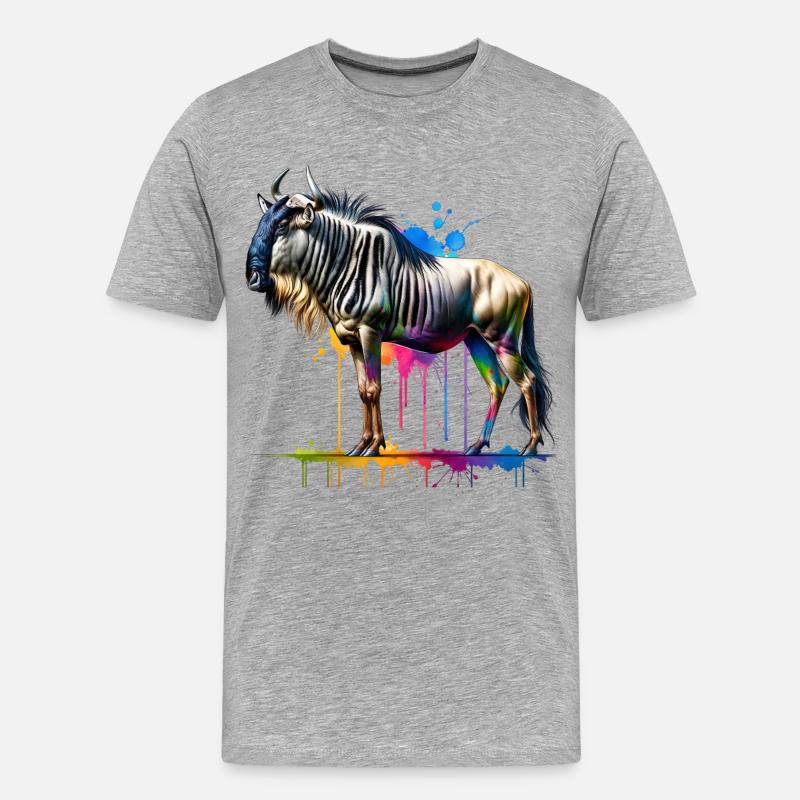 Gnu Geschenk - Männer Premium Bio T-Shirt - Grau meliert