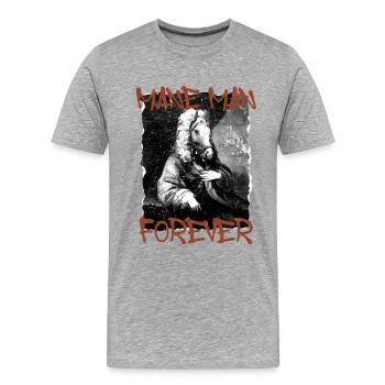 Cavalier Cavalier Cheval - T-shirt bio Premium Homme - gris chiné - Devant - Damien (186cm)