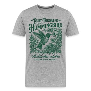 Colibri du Colibri à Colibri - T-shirt bio Premium Homme - gris chiné - Devant - Damien (186cm)