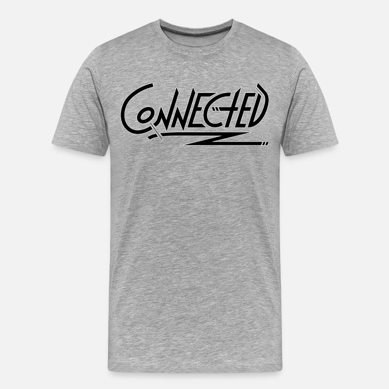 Connected_black_simple - Männer Premium Bio T-Shirt - Grau meliert