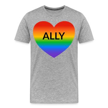Gay Ally LGBT Pride Allianz - Männer Premium Bio T-Shirt - Grau meliert - Vorne - Damien (186cm)