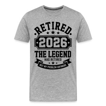 Retired 2026 Funny Retired Graphic Men Retirement - Men's Premium Organic T-Shirt - heather grey - Front - Damien (186cm)