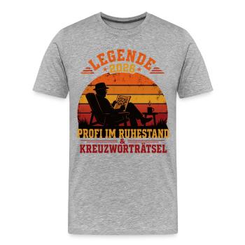 Legende 2026 Rentner Kreuzworträtsel - Männer Premium Bio T-Shirt - Grau meliert - Vorne - Damien (186cm)
