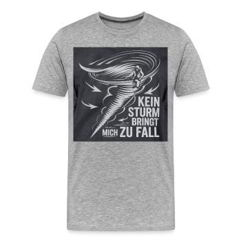 Kein Sturm bringt mich zu Fall - Männer Premium Bio T-Shirt - Grau meliert - Vorne - Damien (186cm)