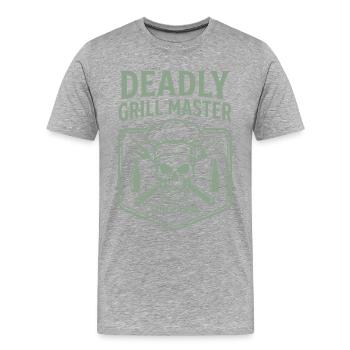 Deadly Grill Master Grillen Seit 1999 Geschenk - Männer Premium Bio T-Shirt - Grau meliert - Vorne - Damien (186cm)