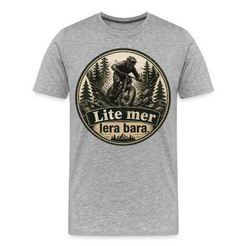 Mountainbiking Abfahrt: Ein bisschen mehr Schlamm, das ist alles - Männer Premium Bio T-Shirt - Grau meliert - Vorne - Damien (186cm)