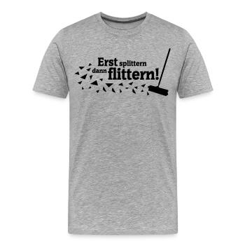 Polterabend Spruch - Männer Premium Bio T-Shirt - Grau meliert - Vorne - Damien (186cm)