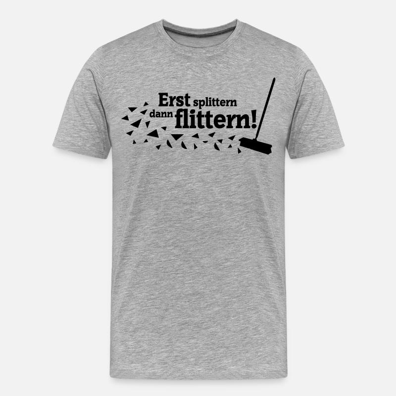 Polterabend Spruch - Männer Premium Bio T-Shirt - Grau meliert