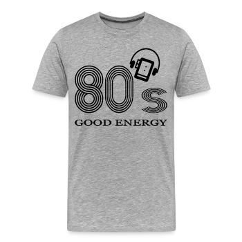 80er Jahre - Männer Premium Bio T-Shirt - Grau meliert - Vorne - Damien (186cm)