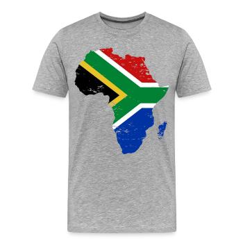 Südafrika_Flagge_Afrika_used - Männer Premium Bio T-Shirt - Grau meliert - Vorne - Damien (186cm)