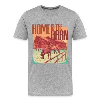 Cavalier Cavalier Cheval La maison est la grange - T-shirt bio Premium Homme - gris chiné - Devant - Damien (186cm)